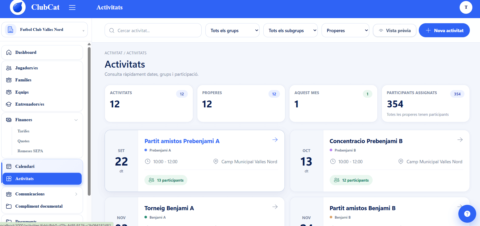 Captura de Activitats i assistència