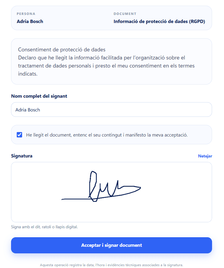 Captura de Signatura electrònica